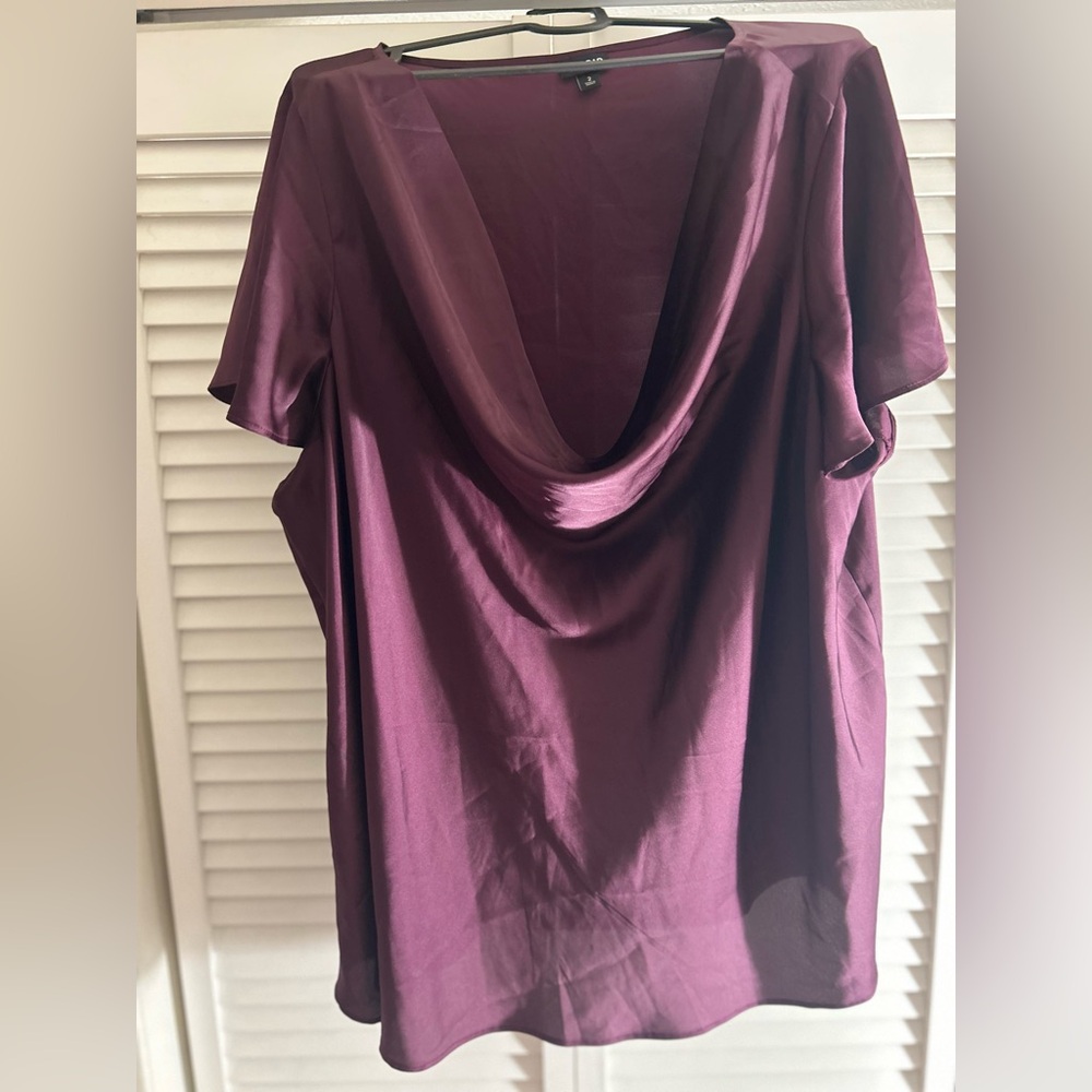 Torrid Women's silk Blouse in deep violet (purple)